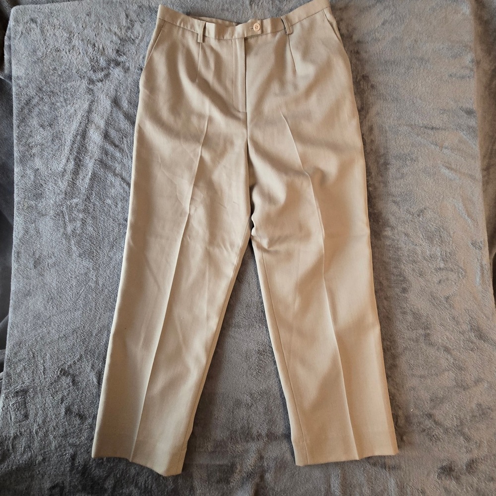 Pendleton Country Clothes Dress Pants Women Size 16 Petite Tan 100% Virgin Wool